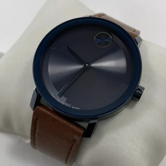 ***BRAND NEW*** Men's Movado Bold Evolution 2.0 Brown Strap Watch with Textured - Picture 3 of 13